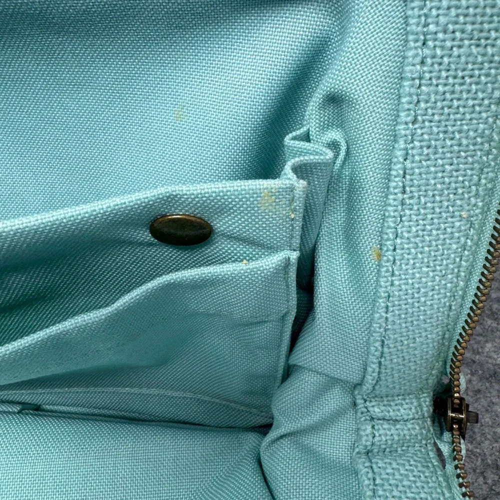 Cake Petunia Cameo Clutch Bag Women Chenille Leaf Canvas Diaper Bag Aqua Blue